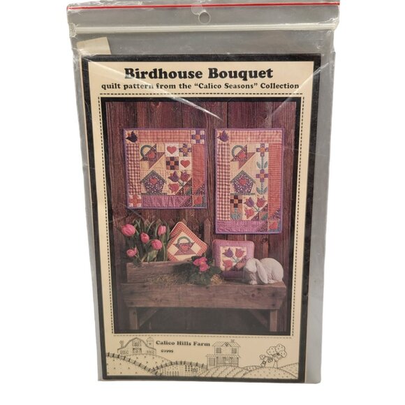 Birdhouse Bouquet Quilt Pattern Calico Seasons Collection Calico Farms - Picture 1 of 2